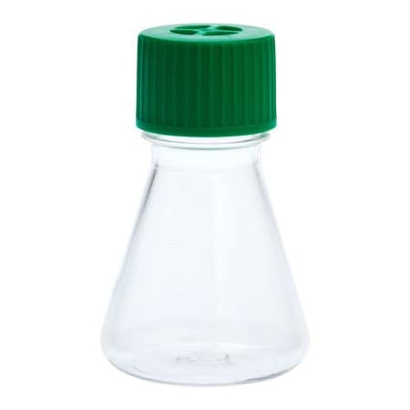 CELLTREAT® 125mL Erlenmeyer Flask, Vent Cap, Plain Bottom, PETG, Sterile